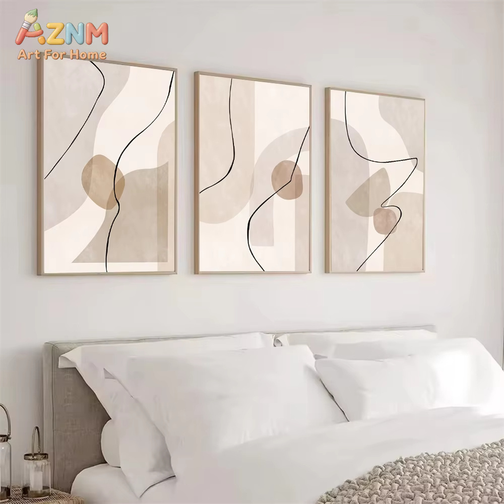 Interior Design Home Decor - Quadro su tela astratto beige con