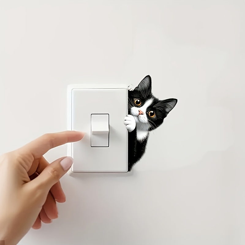 Interior Design Home Decor - Adesivi per interruttori gatto nero molto